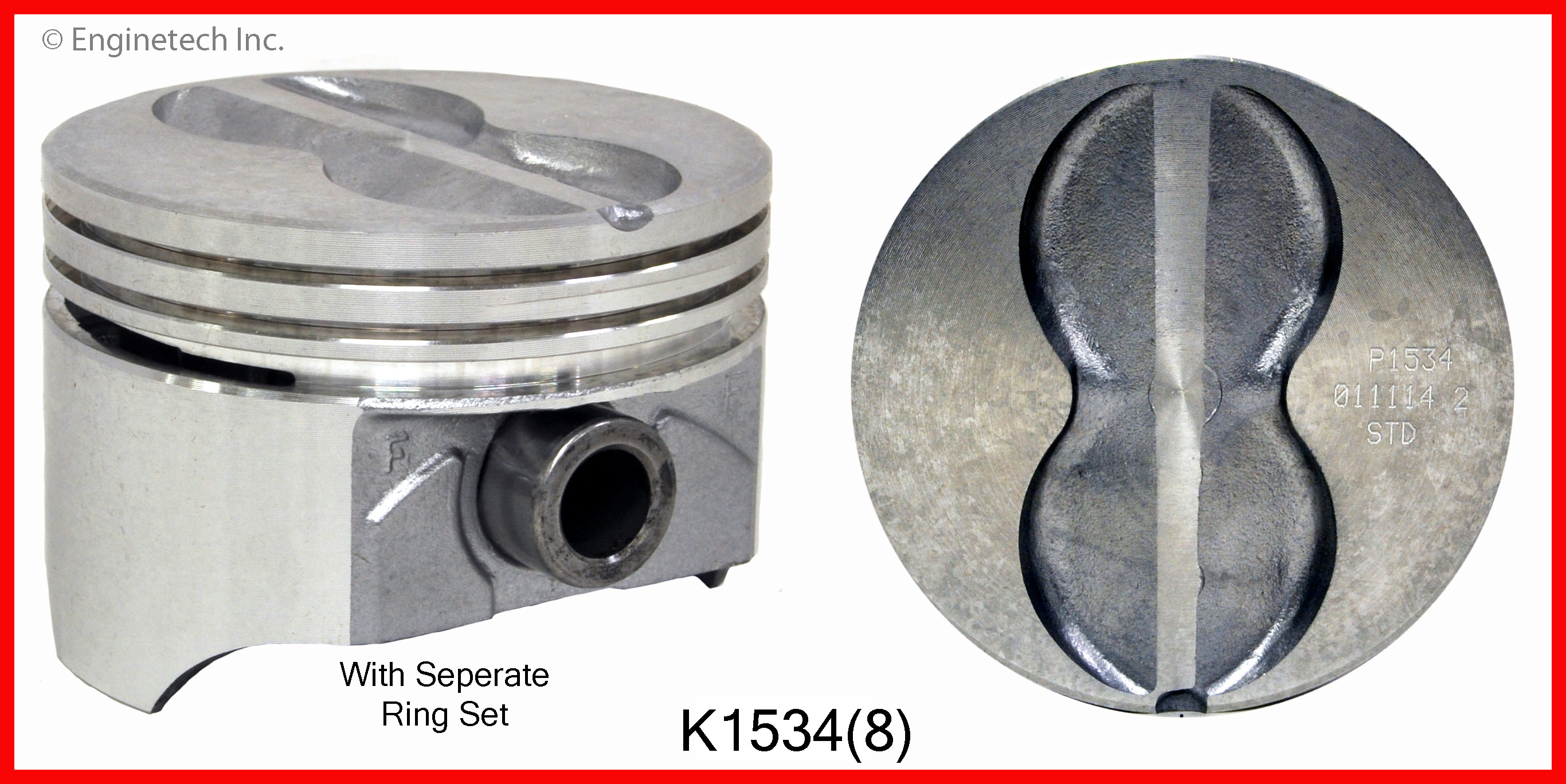 K1534(8) Piston And Ring Kit Enginetech